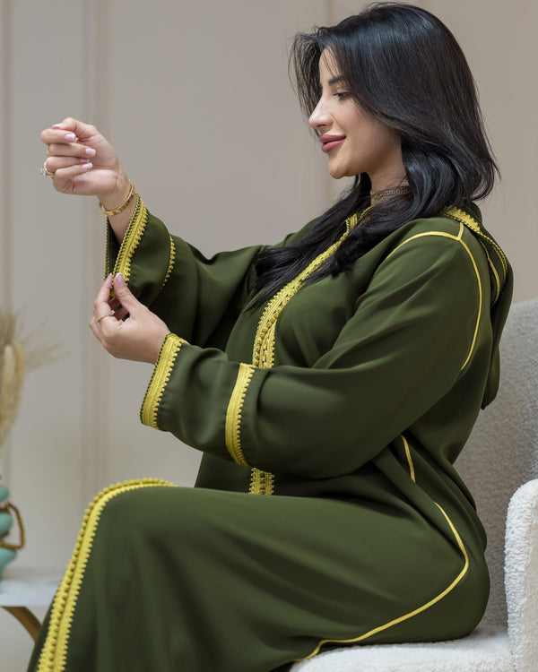 Moroccan Luxurious Winter Jellaba with Authentic Maâlem Embroidery - Ramadan 2025 Jallaba, Embroidered Moroccan Dress - Eid dress for her