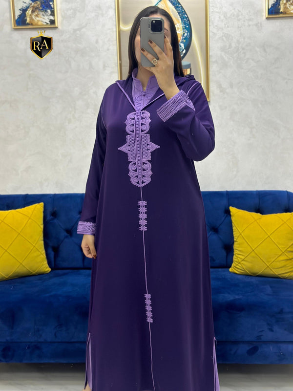 2 pieces Moroccan Jellaba Dress - Summer Collection 2025 Jallaba, Classy Embroidered Moroccan Djellaba - Eid Jalaba for Women