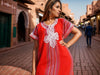 Red Berber Kaftan Dress – Handcrafted Moroccan Caftan for Women