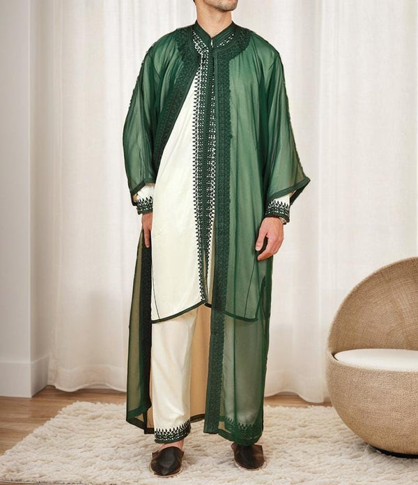 Moroccan Wedding Jabador for Men Outfit Set for Weddings & Special Events - Moroccan Outfit with Embroidered all sizes - Nikah Jabador