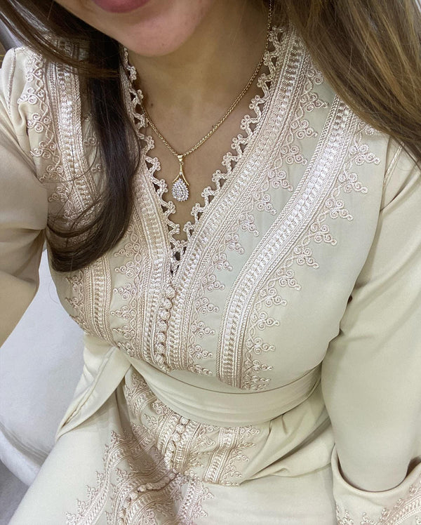 Elegant Moroccan Caftan Wedding Dress – Personalised Luxury Takchita, Handcrafted Kaftan with Embroidery - Qamis Nikah Dress - Custom made