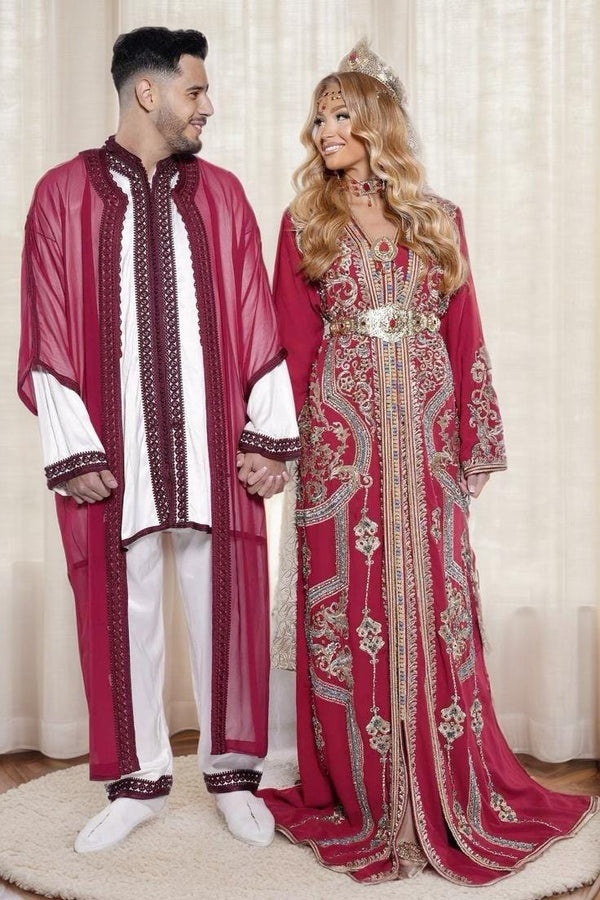 Moroccan Wedding Jabador for Men Outfit Set for Weddings & Special Events - Moroccan Outfit with Embroidered all sizes - Nikah Jabador