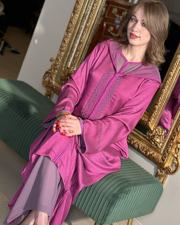 2 pieces Moroccan Jellaba Dress - Ramadan Collection 2025 Jallaba, Classy Embroidered Moroccan Djellaba - Eid al Fitr Jalaba for Women