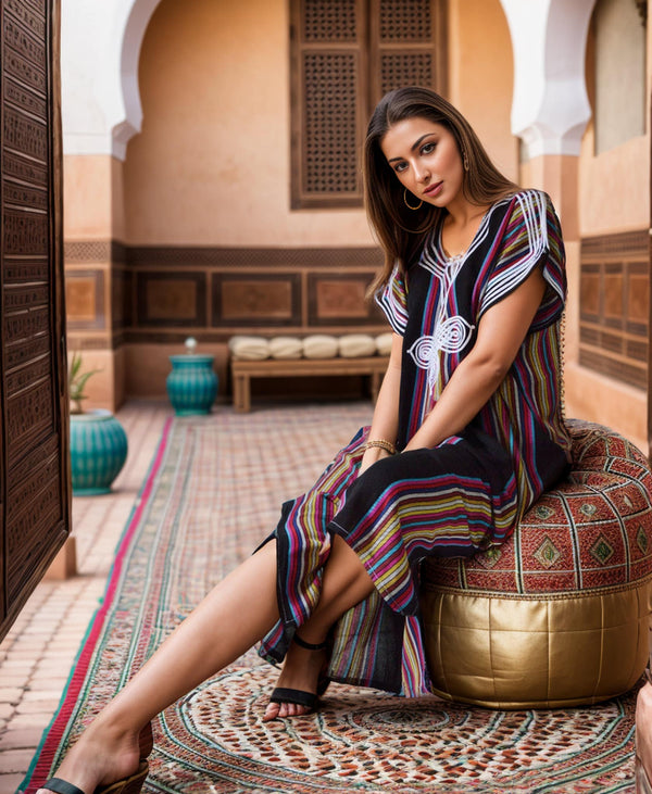 Boho Bedouin Style Kaftan for Women Resort Caftan Dress