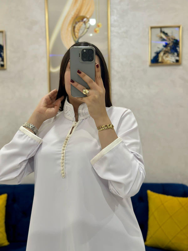 2 pieces Moroccan Jellaba Dress - Summer Collection 2025 Jallaba, Classy Embroidered Moroccan Djellaba - Eid Jalaba for Women