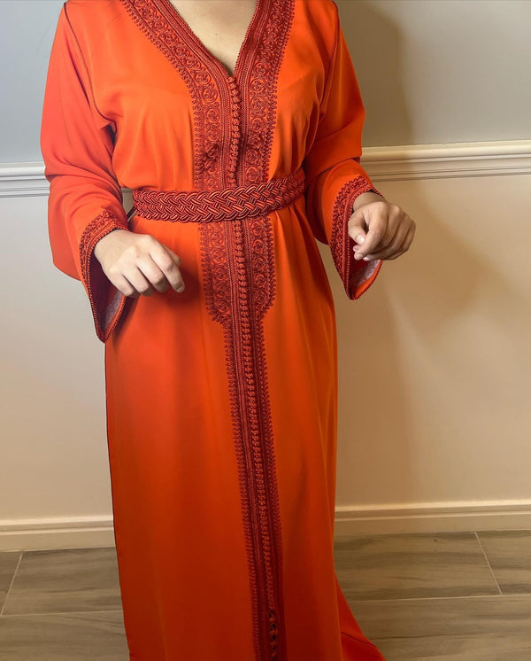 Moroccan Caftan Wedding Dress – Custom made Takchita Dress, Handcrafted Caftan with Embroidery - Custom made Nikah Mariage Dress - Eid Gift