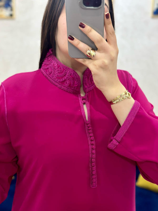 2 pieces Moroccan Jellaba Dress - Summer Collection 2025 Jallaba, Classy Embroidered Moroccan Djellaba - Eid Jalaba for Women