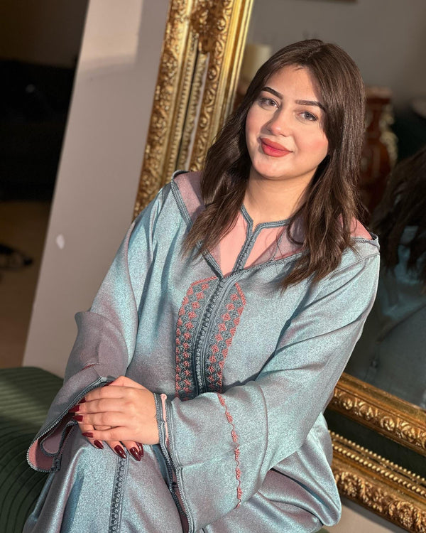 2 pieces Moroccan Jellaba Dress - Ramadan Collection 2025 Jallaba, Classy Embroidered Moroccan Djellaba - Eid al Fitr Jalaba for Women