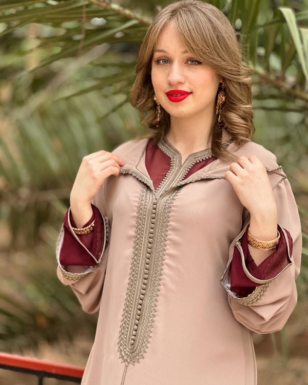 2 pieces Moroccan Jellaba Dress - Ramadan Collection 2025 Jallaba, Classy Embroidered Moroccan Djellaba - Eid al Fitr Jalaba for Women