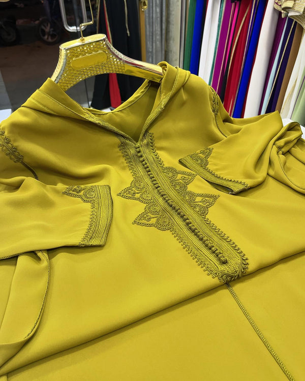 Trendy Moroccan Jellaba, Djellaba for Women Collection 2025, Cross stitch Embroidery Hooded Kaftan, Arabic Jellaba - Bride Jallaba Nikah