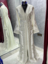 Royal White Wedding Dress Fully Handmade, Moroccan Takchita Dress, Elegant Embroidered White Caftan, Luxury Wedding Dress for Women, Henna