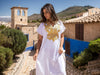 White Moroccan Caftan Maxi Dress for Women – Elegant Handmade Long Kaftan
