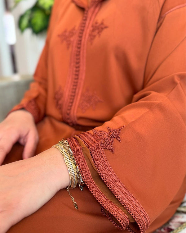 Moroccan Jellaba 2 pieces, Djellaba for Women Collection 2025, Cross stitch Embroidery Hooded Kaftan, Arabic Jellaba all Sizes dress