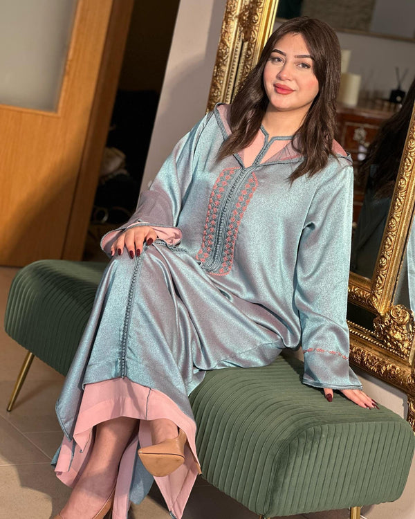 2 pieces Moroccan Jellaba Dress - Ramadan Collection 2025 Jallaba, Classy Embroidered Moroccan Djellaba - Eid al Fitr Jalaba for Women