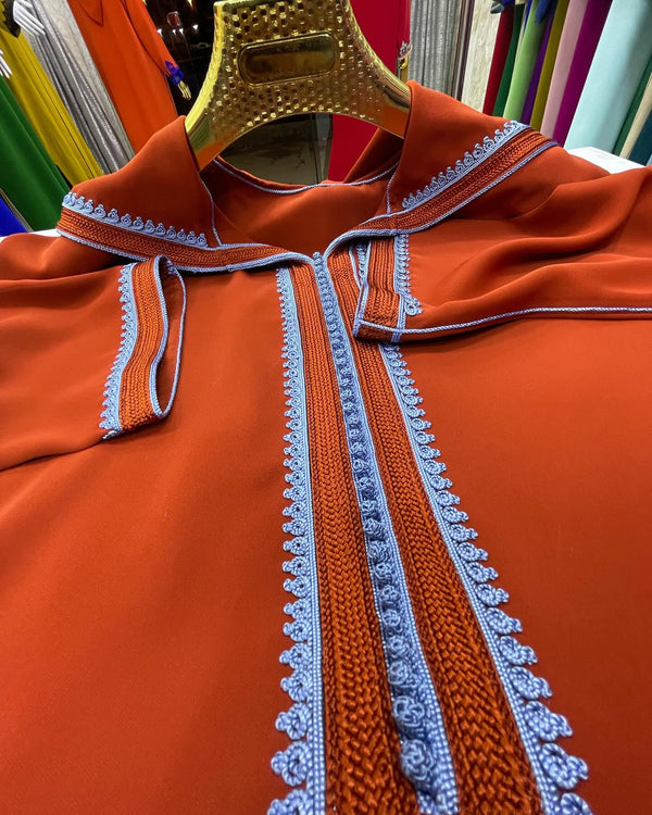 Trendy Moroccan Jellaba, Djellaba for Women Collection 2025, Cross stitch Embroidery Hooded Kaftan, Arabic Jellaba - Bride Jallaba Nikah