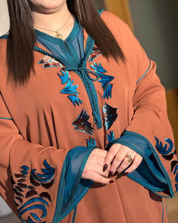 2 pieces Moroccan Jellaba Dress - Ramadan Collection 2025 Jallaba, Classy Embroidered Moroccan Djellaba - Eid al Fitr Jalaba for Women