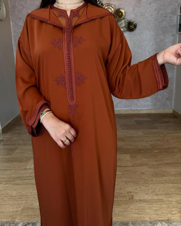 Moroccan Jellaba 2 pieces, Djellaba for Women Collection 2025, Cross stitch Embroidery Hooded Kaftan, Arabic Jellaba all Sizes dress