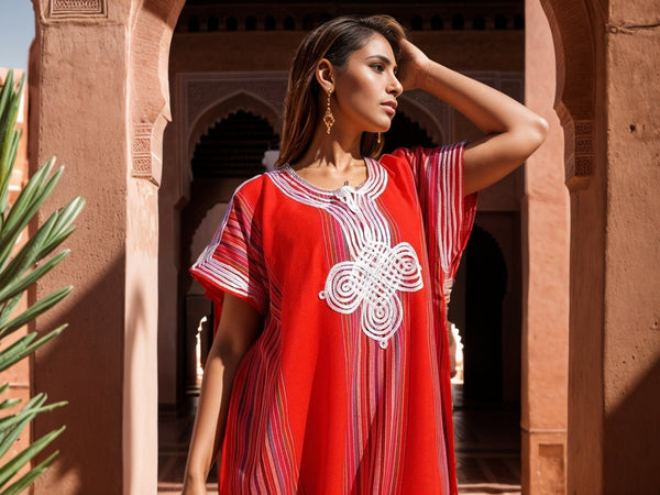Red Berber Kaftan Dress – Handcrafted Moroccan Caftan for Women