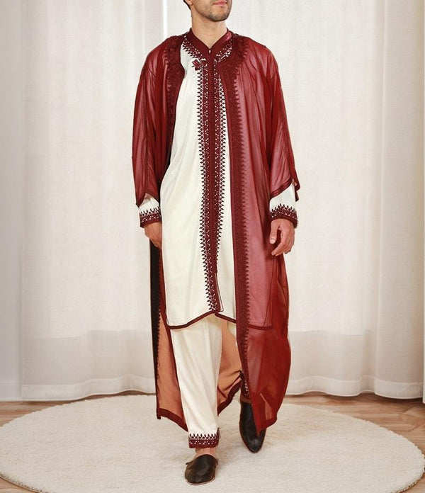 Moroccan Wedding Jabador for Men Outfit Set for Weddings & Special Events - Moroccan Outfit with Embroidered all sizes - Nikah Jabador