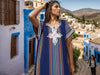 Sublime Blue Moroccan Caftan with Hand Embroidery