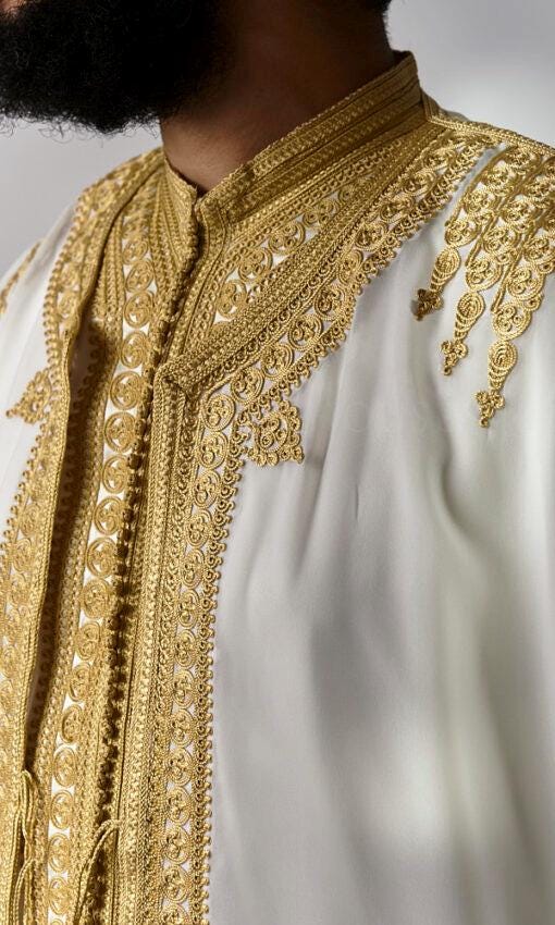 Moroccan Wedding Jabador for Men Outfit Set for Weddings & Special Events - Moroccan Outfit with Embroidered all sizes - Nikah Jabador