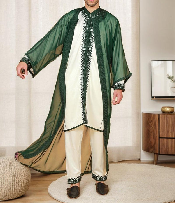 Moroccan Wedding Jabador for Men Outfit Set for Weddings & Special Events - Moroccan Outfit with Embroidered all sizes - Nikah Jabador