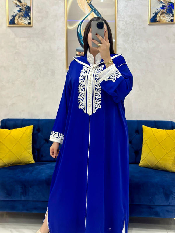 2 pieces Moroccan Jellaba Dress - Summer Collection 2025 Jallaba, Classy Embroidered Moroccan Djellaba - Eid Jalaba for Women