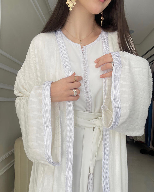 2 pieces Custom made Moroccan Caftan Wedding Dress – Personalised Takchita, Handcrafted Caftan Nikah Embroidery - Qamis Kaftan Dress Ramadan