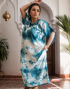 Blue and White Moroccan Caftan Dress