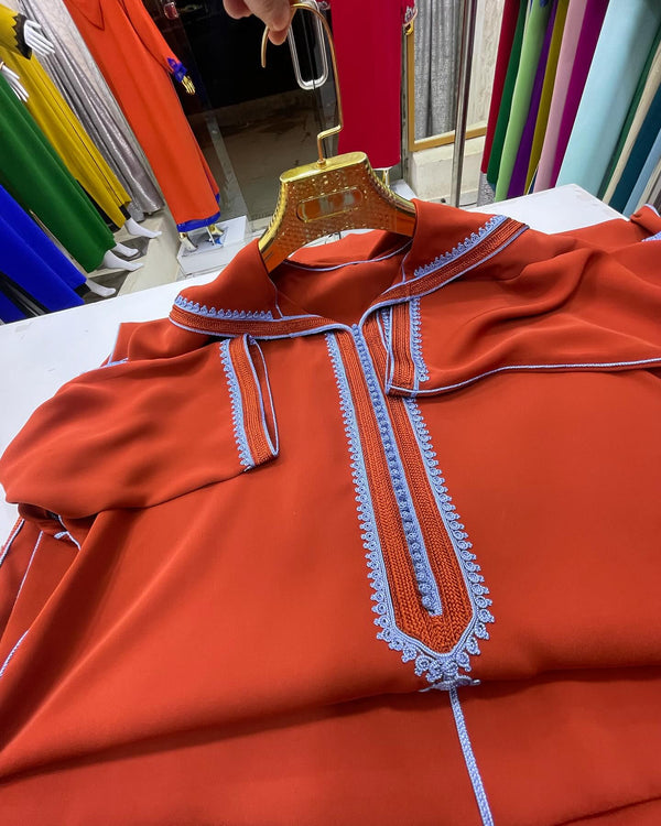 Trendy Moroccan Jellaba, Djellaba for Women Collection 2025, Cross stitch Embroidery Hooded Kaftan, Arabic Jellaba - Bride Jallaba Nikah