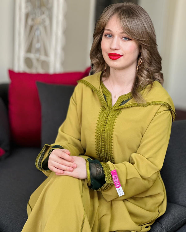 2 pieces Moroccan Jellaba Dress - Ramadan Collection 2025 Jallaba, Classy Embroidered Moroccan Djellaba - Eid al Fitr Jalaba for Women