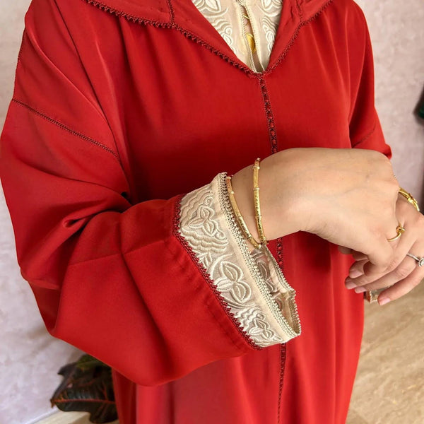 Moroccan Jellaba 2 pieces, Djellaba for Women Collection 2025, Cross stitch Embroidery Hooded Kaftan, Arabic Jellaba all Sizes dress