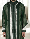 Elegant Traditional Green Jabador Set for Weddings & Special Events - 3-Piece Satin Moroccan Outfit with Embroidered Details all sizes