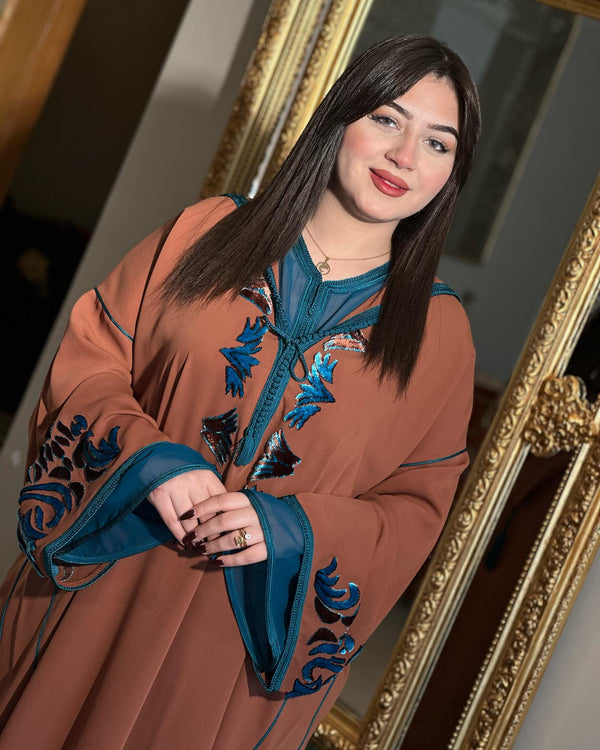 2 pieces Moroccan Jellaba Dress - Ramadan Collection 2025 Jallaba, Classy Embroidered Moroccan Djellaba - Eid al Fitr Jalaba for Women