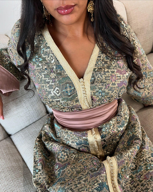 Custom Moroccan Caftan Wedding Dress – Personalised Luxury Takchita Sari, Handcrafted Caftan Nikah Embroidery - made to order Kaftan Dress