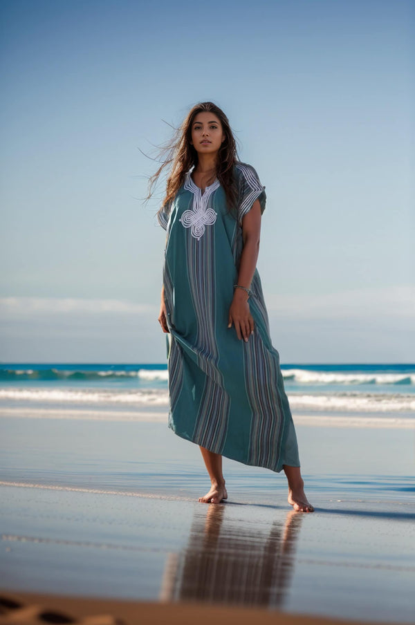 Blue Traditional Kaftan Dress – Handmade Moroccan Caftan for Women