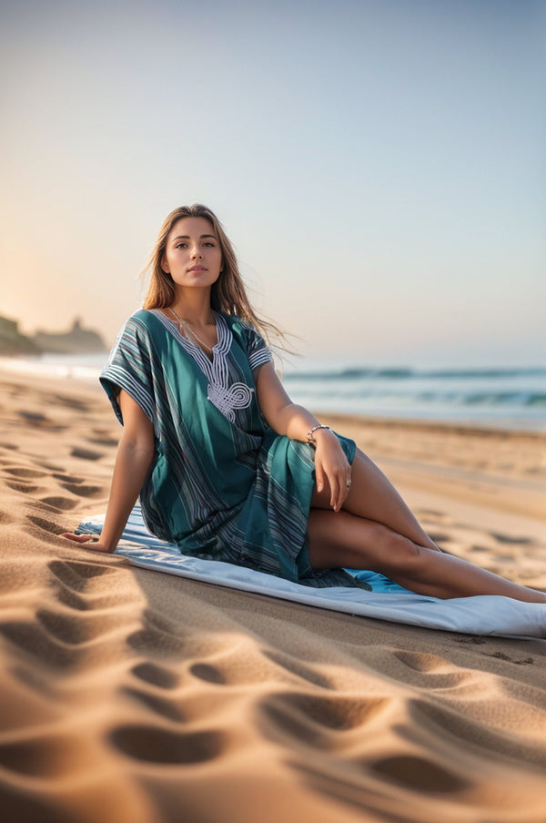 Blue Traditional Kaftan Dress – Handmade Moroccan Caftan for Women