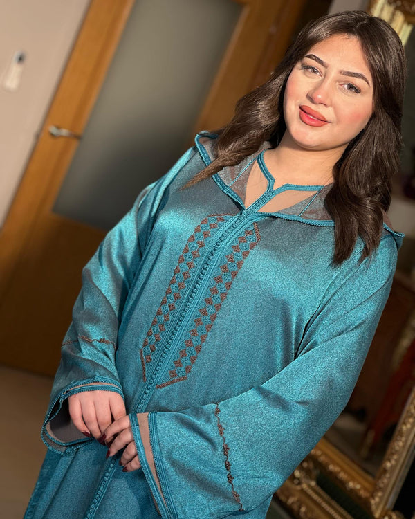 2 pieces Moroccan Jellaba Dress - Ramadan Collection 2025 Jallaba, Classy Embroidered Moroccan Djellaba - Eid al Fitr Jalaba for Women