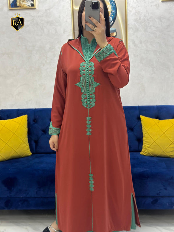 2 pieces Moroccan Jellaba Dress - Summer Collection 2025 Jallaba, Classy Embroidered Moroccan Djellaba - Eid Jalaba for Women