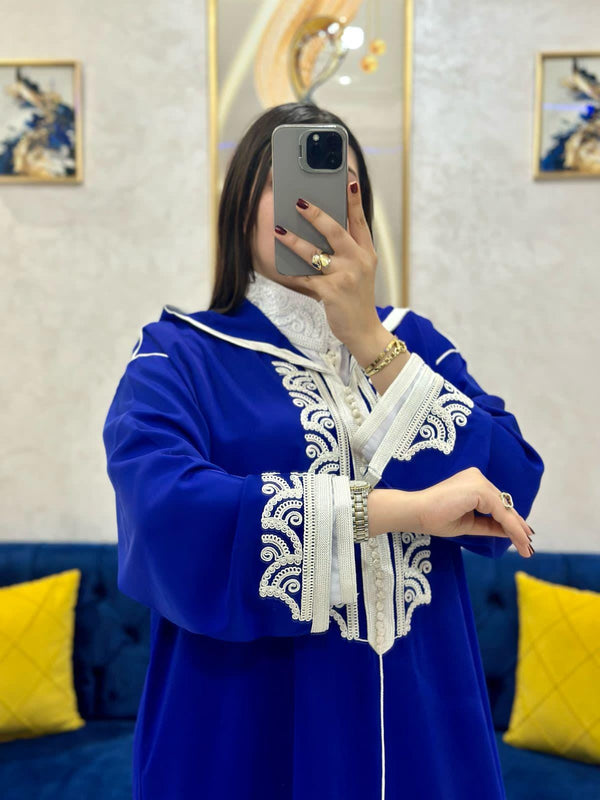 2 pieces Moroccan Jellaba Dress - Summer Collection 2025 Jallaba, Classy Embroidered Moroccan Djellaba - Eid Jalaba for Women