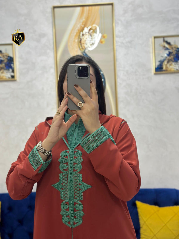 2 pieces Moroccan Jellaba Dress - Summer Collection 2025 Jallaba, Classy Embroidered Moroccan Djellaba - Eid Jalaba for Women