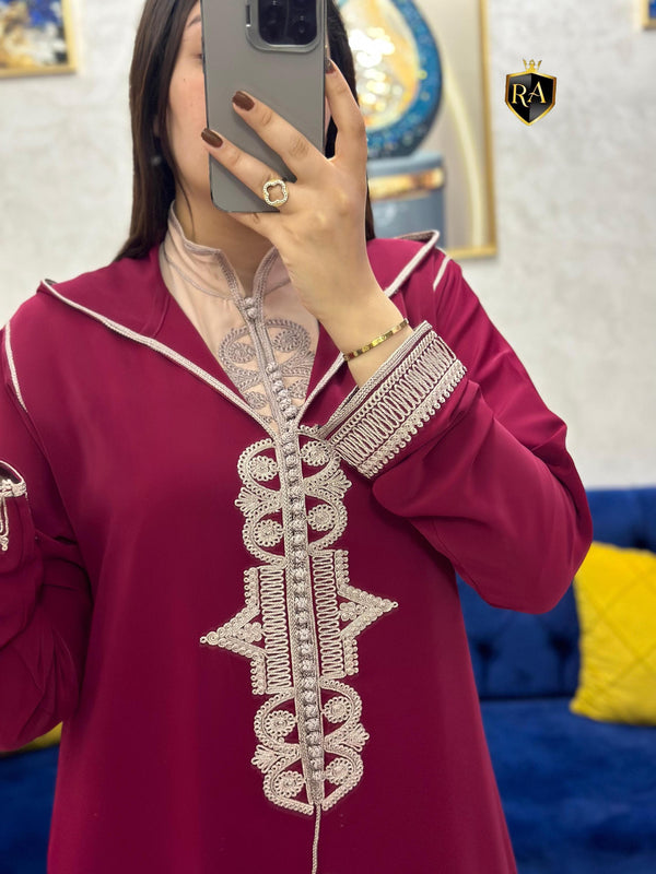 2 pieces Moroccan Jellaba Dress - Summer Collection 2025 Jallaba, Classy Embroidered Moroccan Djellaba - Eid Jalaba for Women