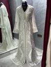 Royal White Wedding Dress Fully Handmade, Moroccan Takchita Dress, Elegant Embroidered White Caftan, Luxury Wedding Dress for Women, Henna