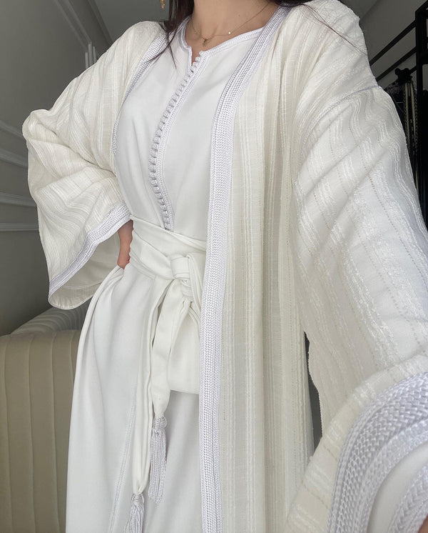 2 pieces Custom made Moroccan Caftan Wedding Dress – Personalised Takchita, Handcrafted Caftan Nikah Embroidery - Qamis Kaftan Dress Ramadan