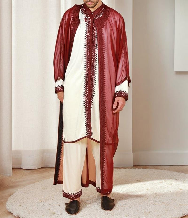 Moroccan Wedding Jabador for Men Outfit Set for Weddings & Special Events - Moroccan Outfit with Embroidered all sizes - Nikah Jabador