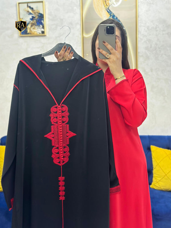 2 pieces Moroccan Jellaba Dress - Summer Collection 2025 Jallaba, Classy Embroidered Moroccan Djellaba - Eid Jalaba for Women