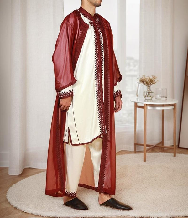 Moroccan Wedding Jabador for Men Outfit Set for Weddings & Special Events - Moroccan Outfit with Embroidered all sizes - Nikah Jabador