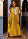 Moroccan Caftan Summer Yellow Dress for Women