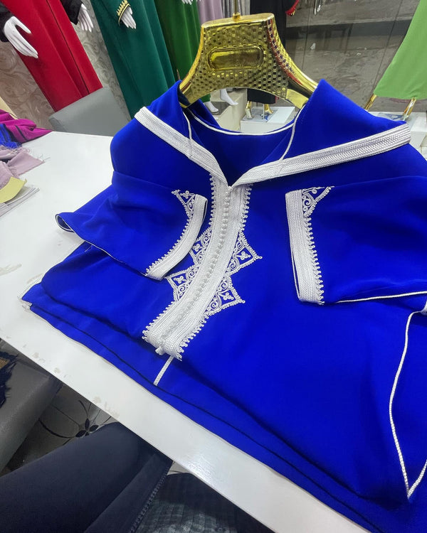 Trendy Moroccan Jellaba, Djellaba for Women Collection 2025, Cross stitch Embroidery Hooded Kaftan, Arabic Jellaba - Bride Jallaba Nikah