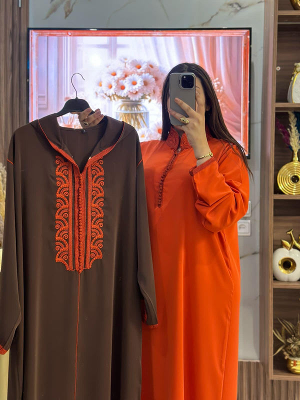 2 pieces Moroccan Jellaba Dress - Summer Collection 2025 Jallaba, Classy Embroidered Moroccan Djellaba - Eid Jalaba for Women